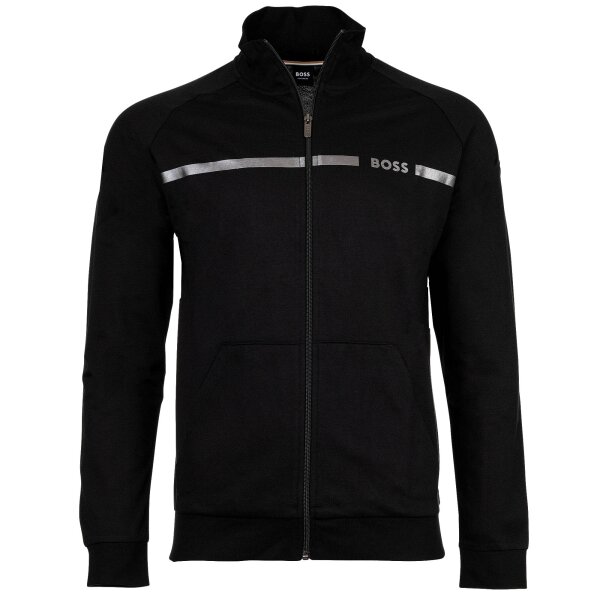 BOSS mens sweat jacket - Authentic Jacket Z, zip, stand-up collar, cotton Black 2XL (XX-Large)