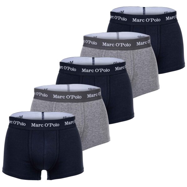 Marc O Polo Mens Boxer Shorts, 5-Pack - Trunks, Logo Waistband, Organic Cotton Stretch Blue/grey M (Medium)