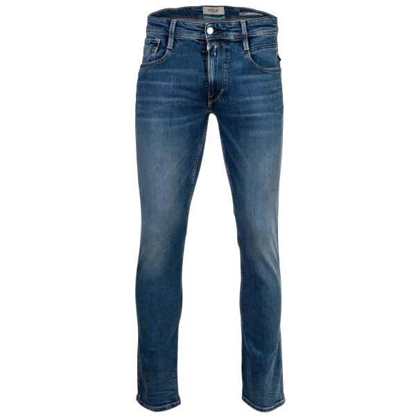 REPLAY Herren Jeans - Hyperflex ANBASS, Stretch Denim, Länge 32, Slim Fit Mittelblau 29W/32L