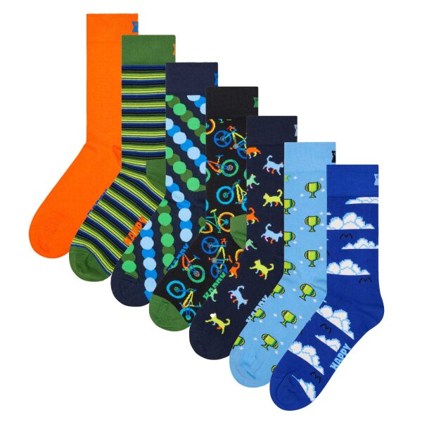 Happy Socks 7er Pack Unisex Socken - Geschenkbox, gemischte Farben Seven Days Socks 41-46