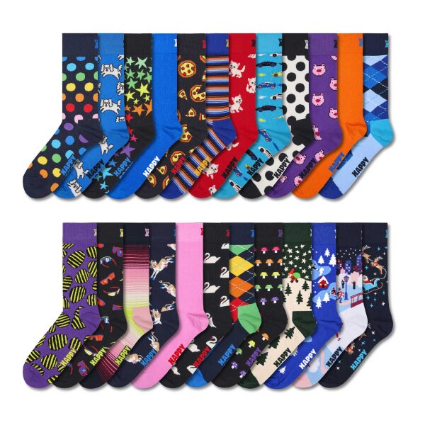 Happy Socks unisex advent calendar, 24 pack - XMAS, advent calendar, gift box