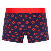 Happy Socks Mens Boxer Shorts, 3-Pack - Trunks, Cotton Stretch, Plain/Patterned Kisses S (Small)