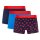 Happy Socks Herren Boxershorts, 3er Pack - Trunks, Cotton Stretch, uni/gemustert Kisses S