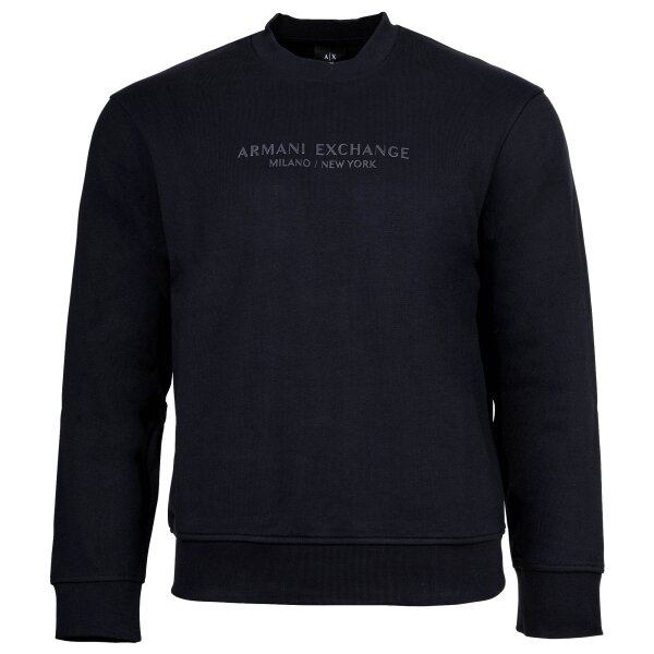 A|X ARMANI EXCHANGE Mens Sweatshirt – Pullover, Logo, Cotton Dark Blue S (Small)