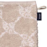 JOOP! Waschlappen - Waschhandschuh, J! Classic Cornflower, Walkfrottier Beige 16x22cm