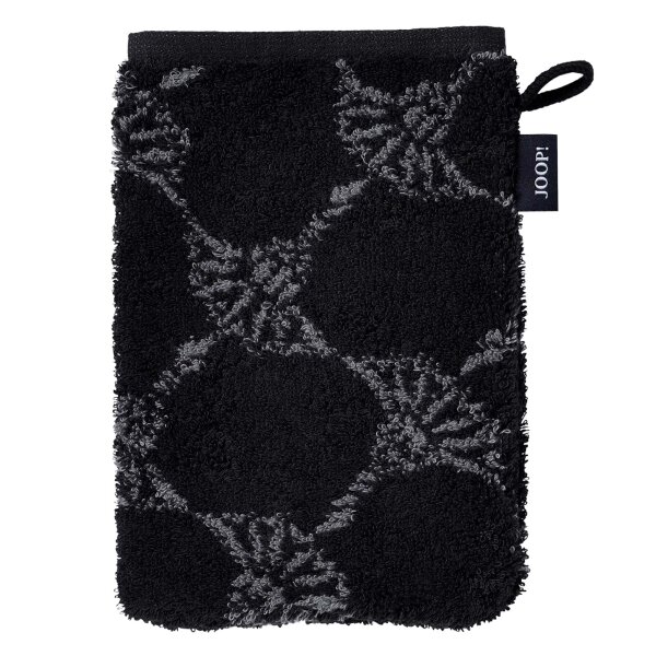JOOP! Waschlappen - Waschhandschuh, J! Classic Cornflower, Walkfrottier Schwarz 16x22cm