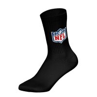 NFL Unisex Socken, 3er Pack - NFL Shield 3Pack Crew Socks, Logo, Baumwollmischung Weiß/Grau/Schwarz 43-46