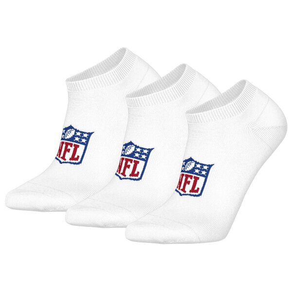 NFL Unisex Sneaker Socks, 3-Pack – NFL Shield 3Pack Sneaker Socks, Logo, Cotton Blend White 43-46 (9-11 UK)