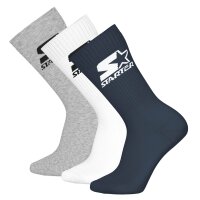 STARTER Unisex Socken, 3er Pack - Crew Socks, Logo, Baumwollmischung Weiß 43-46