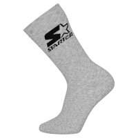STARTER Unisex Socks, 3-Pack – Crew Socks, Logo, Cotton Blend White/Grey/Black 39-42 (6-8 UK)