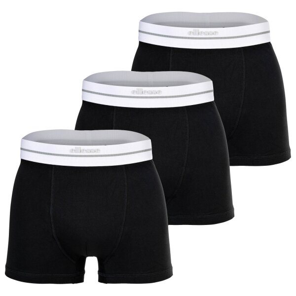 ellesse Herren Boxershorts, 3er Pack - AMBRIA, Trunks, Logobund, einfarbig Schwarz S