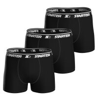 STARTER Herren Boxershorts, 3er Pack -  Logo Boxers, Baumwoll-Stretch, Logobund Schwarz M