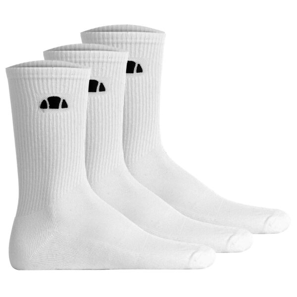 ellesse Unisex Socken, 3er Pack - ALACRE, Crew Socken, Logo, einfarbig Weiß 37-42,5