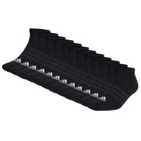 adidas Unisex Sneaker Socks, 12-pack - Cushioned Low-Cut, Logo, Padded, Solid Color Black 37-39