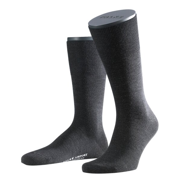 FALKE Men Socks - Airport, short Socks, Leisure and Business Socks, plain Colours black 45-46