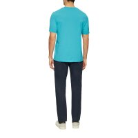 s.Oliver Mens T-Shirt - Basic, Logo Print, Round Neck, Cotton Turquoise 2 M (Medium)