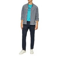 s.Oliver Mens T-Shirt - Basic, Logo Print, Round Neck, Cotton Turquoise 2 2XL (XX-Large)