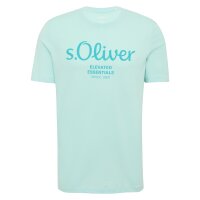 s.Oliver Herren T-Shirt, 4er Pack - Basic, Logoprint, Rundhals, Baumwolle Rot/Türkis/Türkis/Grün 2XL