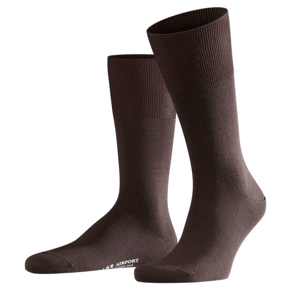 FALKE Men Socks - Airport, short Socks, Leisure and Business Socks, plain Colours Brown   41-42