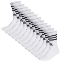 adidas Unisex Socks, 12-pack - 3-Stripes Cushioned Crew, Logo, Stripe, Cushioned White 43-45