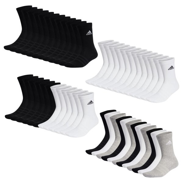 adidas Unisex Socks, 12-pack - 3-Stripes Cushioned Crew, Logo, Stripe, Cushioned