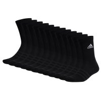 adidas Unisex Socks, 12-pack - 3-Stripes Cushioned Crew, Logo, Stripe, Cushioned Black 37-39