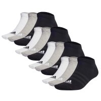 adidas Unisex Sneaker Socks, 12-pack - Thin and Light Sportswear Low Cut Socks, logo, solid color Black/Grey/White 37-39