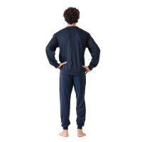 hajo Men Pyjamas, Long - Climate Comfort, V-Neck, Cuffs Dark blue M (Medium)