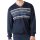 hajo Herren Schlafanzug, lang -  Klima-Komfort, V-Neck, Bündchen Dunkelblau 2XL