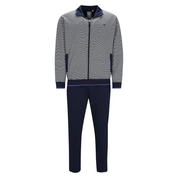hajo Men Loungewear Set, Long - Climate Comfort, Zip Jacket, Homewear Blue 5XL (XXXXX-Large)