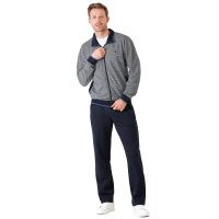 hajo Herren Hausanzug, lang - Klima-Komfort, Zip-Jacke, Homewear Blau 5XL
