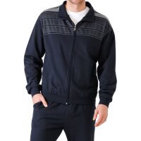 hajo Herren Hausanzug, lang - Soft Sweat, Zip-Jacke, Homewear Dunkelblau M
