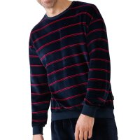 hajo Herren Schlafanzug, lang -  Nicki, Bündchen, Pyjama, Baumwollmischung Dunkelblau M