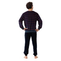 hajo Men Pyjamas, Long - Nicki, Cuffs, Pyjamas, Cotton Blend Dark blue M (Medium)