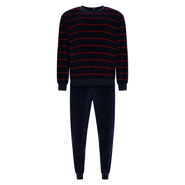 hajo Men Pyjamas, Long - Nicki, Cuffs, Pyjamas, Cotton Blend Dark blue 2XL (XX-Large)