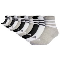 adidas Unisex Quartersocken, 12er Pack - 3-Stripes Cushioned Sportswear Mid-Cut Socks, Logo, Streifen, gepolstert