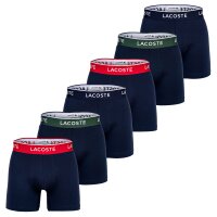 LACOSTE Mens Boxer Shorts, 6-pack - Boxer Briefs, Cotton Stretch, Logo Waistband Dark Blue M (Medium)