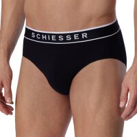 SCHIESSER Herren Slips, 3er Pack - "95/5", Rio Briefs, Logo-Bund, Stretch Baumwolle Schwarz L