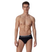 SCHIESSER Herren Slips, 3er Pack - "95/5", Rio Briefs, Logo-Bund, Stretch Baumwolle Schwarz L