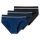 SCHIESSER Mens Briefs, 3-Pack – ‘95/5’, Rio Briefs, Logo Waistband, Stretch Cotton Black/Blue M (Medium)