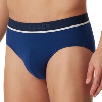 SCHIESSER Herren Slips, 3er Pack - "95/5", Rio Briefs, Logo-Bund, Stretch Baumwolle Schwarz/Blau L