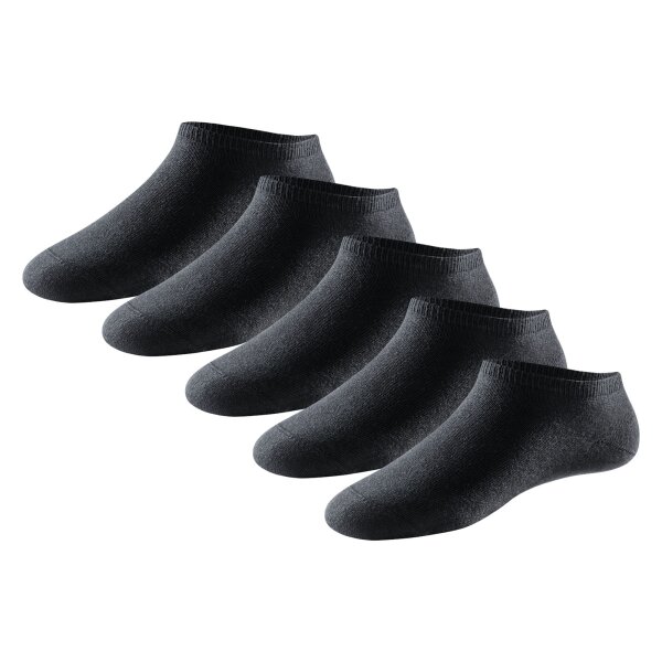 SCHIESSER Herren Sneakersocken, 5er Pack - "Bluebird", Baumwollmix Schwarz 39-42