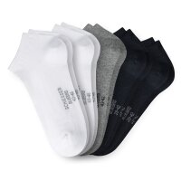 SCHIESSER Herren Sneakersocken, 5er Pack - "Bluebird", Baumwollmix Schwarz/Weiß/Grau 39-42