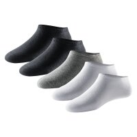 SCHIESSER Mens Sneaker Socks, 5-Pack - ‘Bluebird’, Cotton Blend Black/white/grey 39-42 (UK 6-8)