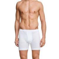 SCHIESSER Herren Boxershorts mit Eingriff - "Essentials", Unterhose, Doppelripp, Baumwolle Weiß 3XL