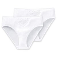 SCHIESSER Womens Tai Briefs, 2-pack – ‘Cotton Essentials’, Tai Pants, cotton White 3XL (XXX-Large)