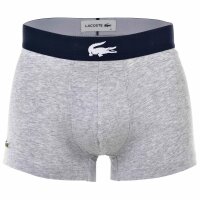 LACOSTE Herren Boxershorts, 6er Pack - Trunks, Big Croc Print, Cotton Stretch Dunkelblau/Grau M