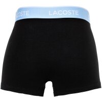 LACOSTE Herren Boxershorts, 6er Pack - Trunks, Casual, Cotton Stretch, Logobund Schwarz/Blau/Grau S