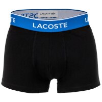 LACOSTE Herren Boxershorts, 6er Pack - Trunks, Casual, Cotton Stretch, Logobund Schwarz/Blau/Grau S