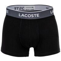 LACOSTE Herren Boxershorts, 6er Pack - Trunks, Casual, Cotton Stretch, Logobund Schwarz/Blau/Grau S
